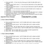Price changes galore…
