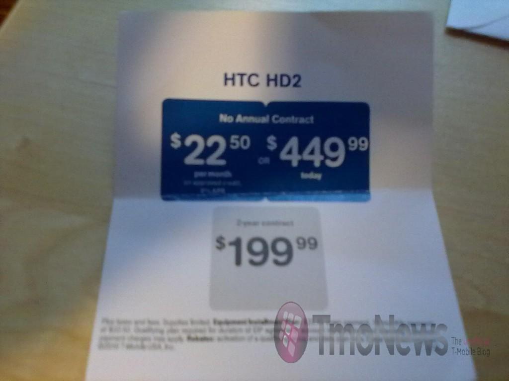 HTC HD2 Pricing Leaked (again)
