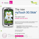 MyTouch 3G Slide Coming June 2nd