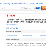 Walmart Offering Preorder For The HTC HD7, Only $149.99