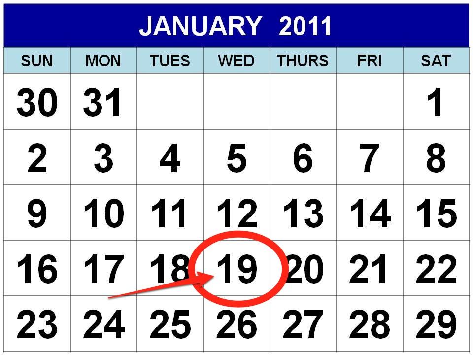 january 2011 calendar. A1 January 2011 Calendar Free