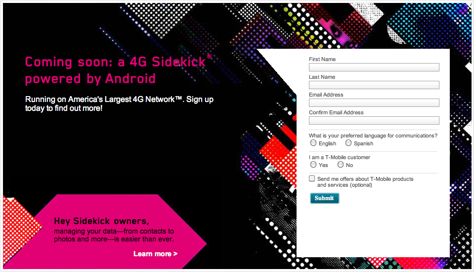 new sidekick 2011 4g. T-Mobile Posts Sidekick 4G