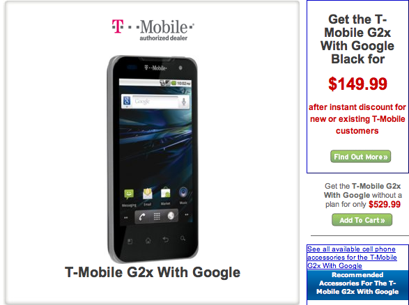 tmobile g2x with google. in for the T-Mobile G2X