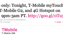 (Updated) T-Mobile Posts Web Only Deal, myTouch 4G, G2, 4G Mobile Hotspot On Sale Through 3AM PST