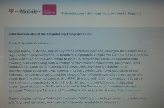 T-Mobile To Increase Regulatory Fee, Doesn't Allow You To Exit Contract