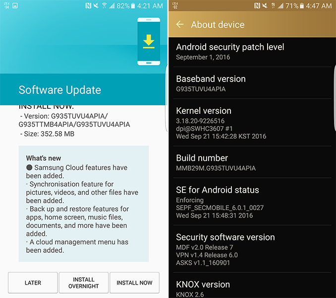 TMobile Galaxy S7 and S7 edge updates rolling out with September