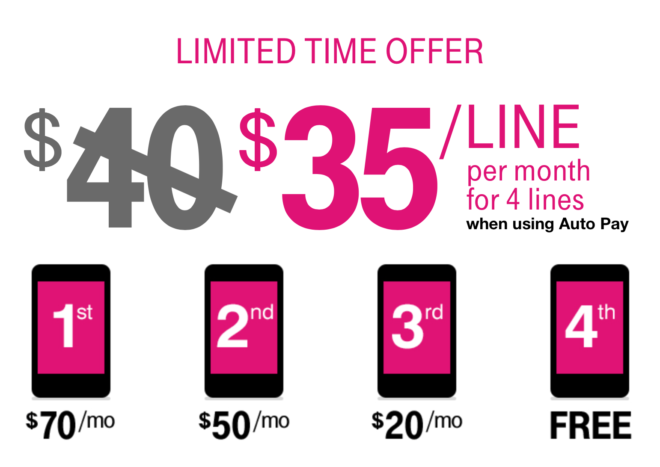 T-Mobile One promo will give you a fourth line for free ...