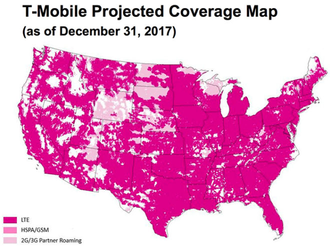 T-Mobile shares projected coverage map for end of 2017 - TmoNews