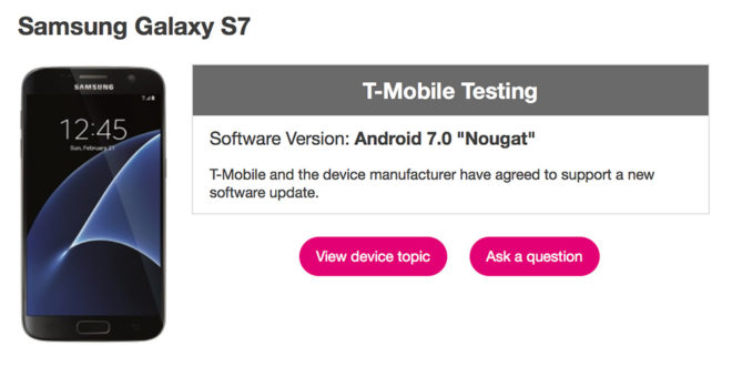 tmobilegalaxys7android70testing