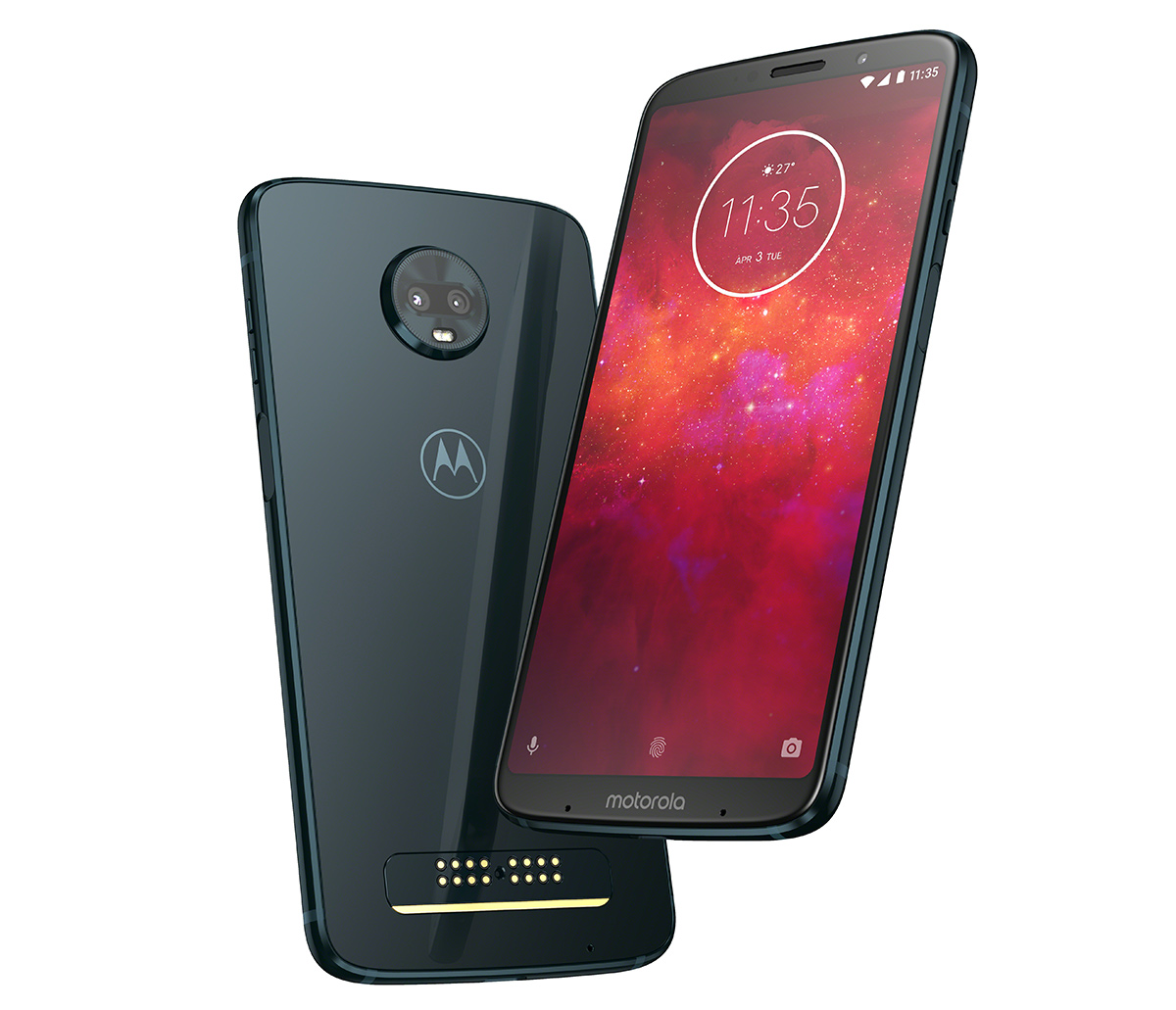 Moto Z3 Play features dual rear cameras and Moto Mod support, unlocked