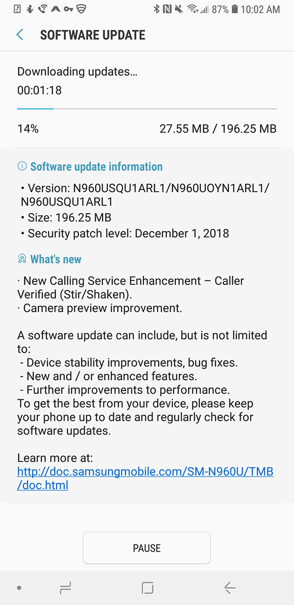 スマートフォン/携帯電話 スマートフォン本体 T-Mobile Galaxy Note 9 update brings security patches, camera 