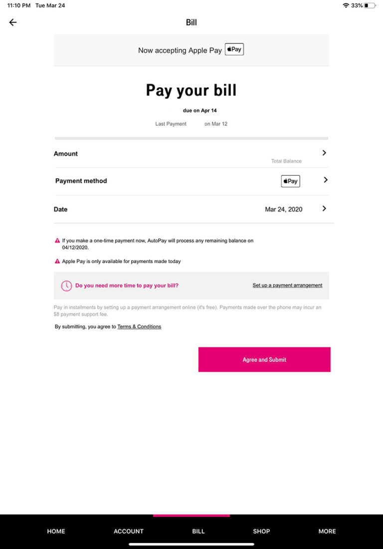 T-Mobile now accepting Apple Pay online and in iOS app - TmoNews t mobile bill pay online