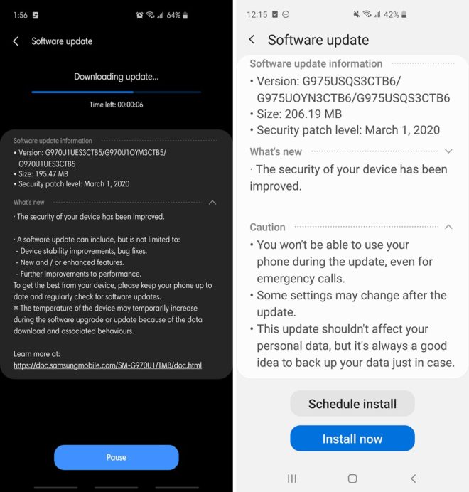 tmobile-s10-s10e-plus-march-updates