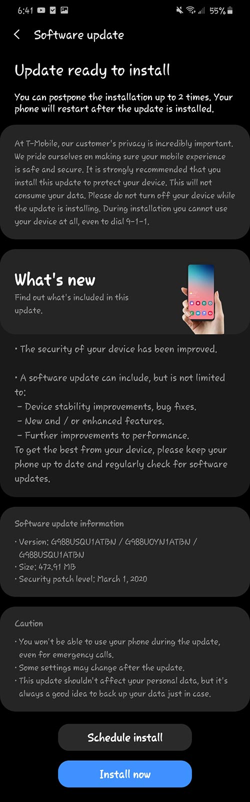 tmobile-s20-ultra-march-update