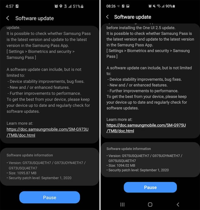 galaxy s10 one ui 2.5 update