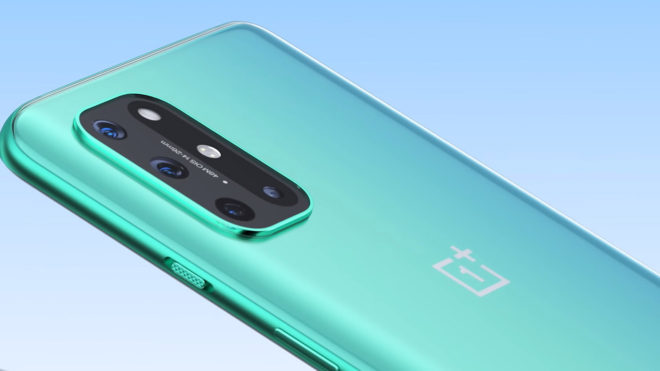 OnePlus 8T render shows smartphone in Lunar Silver and Aquamarine colors