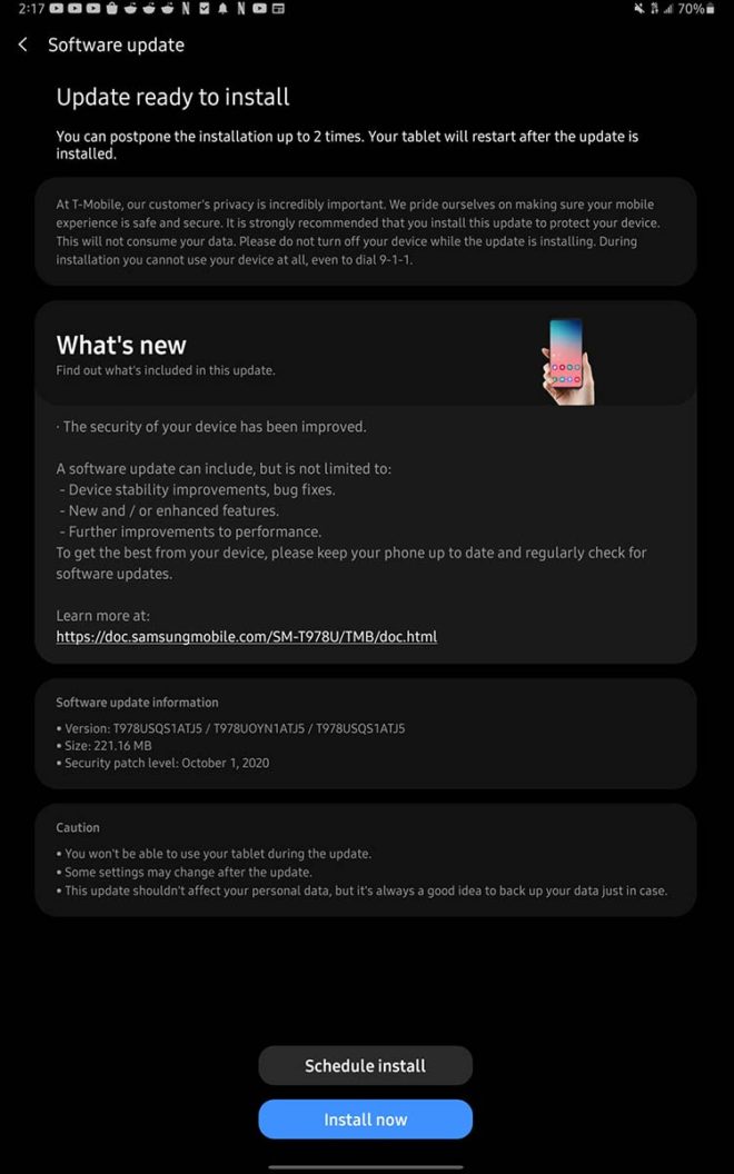 tmobile-galaxy-tab-s7-update-october