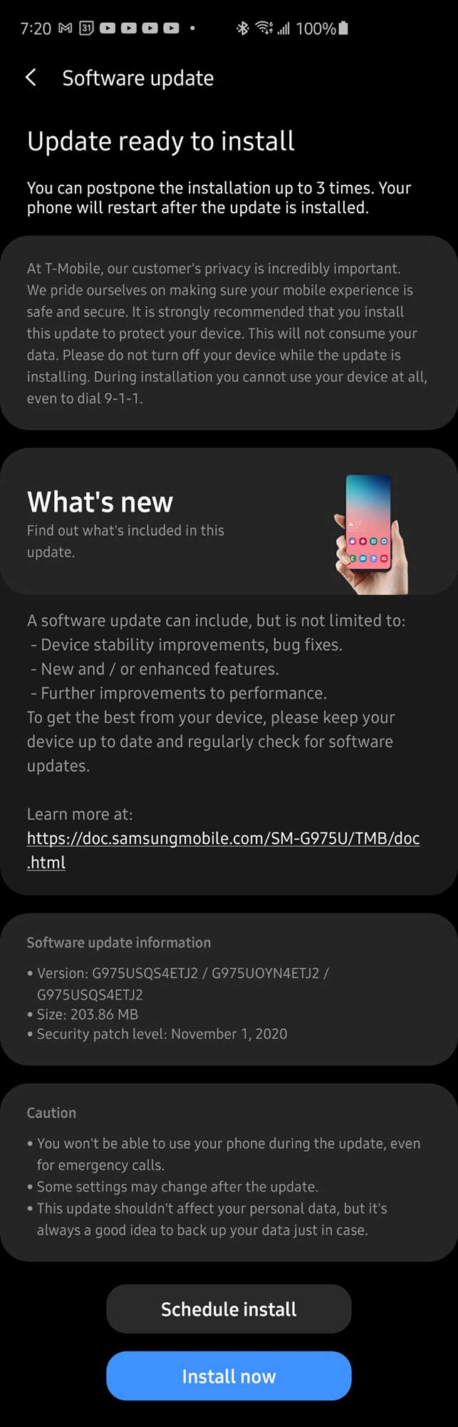 tmobile-galaxy-s10-plus-update-november-2020