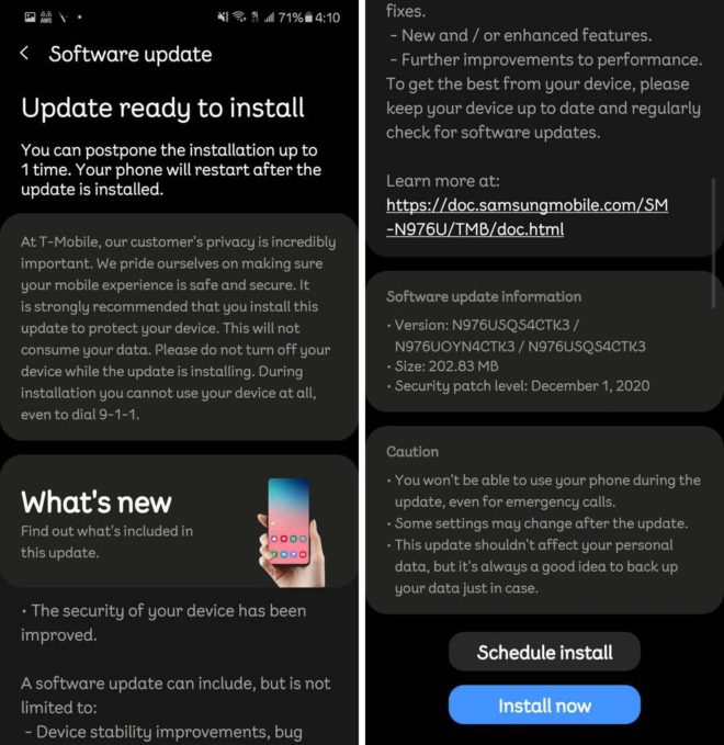 TMobile Galaxy S10 and Note 10 models are now being updated TmoNews