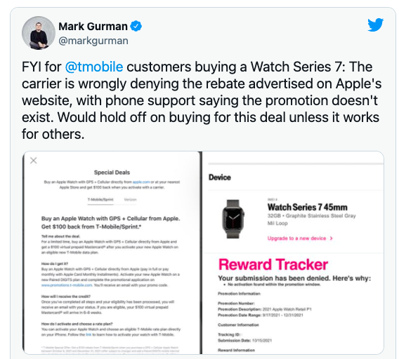 T Mobile Denies Customers Rebate Claim On Apple Watch Series 7 Purchase TmoNews